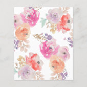 Budget Pastel Waterverf Flowers Weddenschappen Uit Flyer (Achterkant)