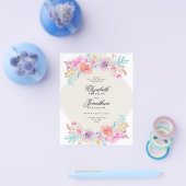 Budget Pastel Waterverf Flowers Weddenschappen Uit Flyer (Enkel)