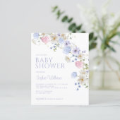 Budget Pastel Wildflower Baby shower Invitation (Staand voorkant)
