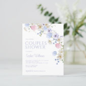 Budget Pastel Wilflower Paren Douche Uitnodiging (Staand voorkant)
