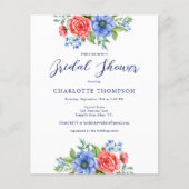 Budget Patriotic Floral Red Blue Vrijgezellenfeest (Voorkant)