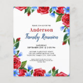 Budget Patriotic Floral Red White Blue Party uitno (Voorkant)
