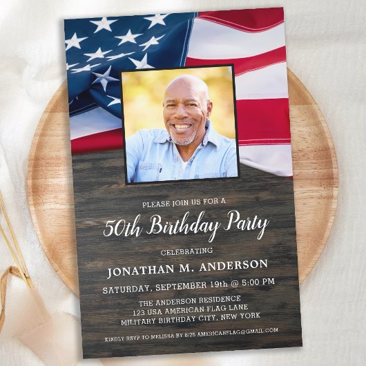 Budget Patriotic Foto Amerikaanse vlag Birthday In