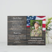 Budget Patriotic Funeral Veteran Memorial Programm (Staand voorkant)