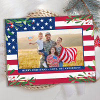 Budget Patriotic Kerstmis Foto Amerikaanse vlag