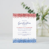 Budget Patriotic Red White Blue Glitter Afstuderen (Staand voorkant)