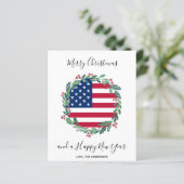 Budget Patriotic USA American Flag Kerstmis Kaart (Staand voorkant)