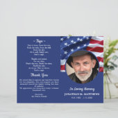 Budget Patriotic USA Flag Veteran Funeral Programm (Staand voorkant)