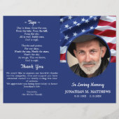 Budget Patriotic USA Flag Veteran Funeral Programm (Voorkant)