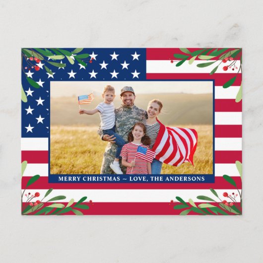 Budget Patriottic American Flag Briefkaart (Voorkant)