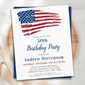 Budget Patriottic Birthday Party US Flag Uitnodigi