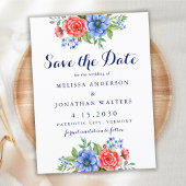 Budget Patriottic Floral Wedding Save the Date Kaa