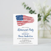 Budget Patriottic Retirement American Flag Invite (Staand voorkant)