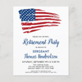Budget Patriottic Retirement American Flag Invite (Voorkant)
