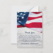 Budget Patriottic US Flag Veteran Funeral Dank u Notitiekaartje (Voorkant)