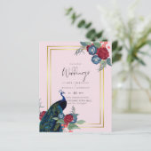 BUDGET  Pauwblauw Bourgondië Winter Bruiloft Herfs (Staand voorkant)