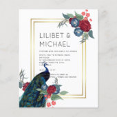 BUDGET  Pauwblauw Bourgondië Winter Bruiloft Herfs (Voorkant)