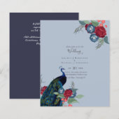 BUDGET  Pauwblauw Bourgondië Winter Herfst Bruilof (Voorkant / Achterkant)