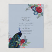 BUDGET  Pauwblauw Bourgondië Winter Herfst Bruilof (Voorkant)