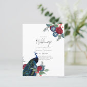 BUDGET  Pauwblauw Bourgondië Winter Herfst Bruilof (Staand voorkant)