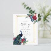 BUDGET  Pauwblauw Bourgondië Winter Herfst Bruilof (Staand voorkant)