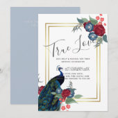 BUDGET  Pauwblauw Bourgondië Winter Herfst Bruilof (Voorkant / Achterkant)