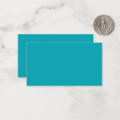 BUDGET Pauwblauw Turquoise Monochrome Trouw Notitiekaartje (Voorkant / Achterkant in situ)