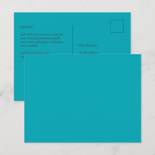 BUDGET Pauwblauw Turquoise Monochrome Trouwen Briefkaart