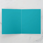 BUDGET Pauwblauw Turquoise Monochrome Trouwen Kaart (Binnen)