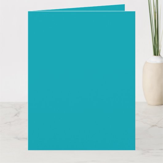 BUDGET Pauwblauw Turquoise Monochrome Trouwen Kaart (Voorkant)