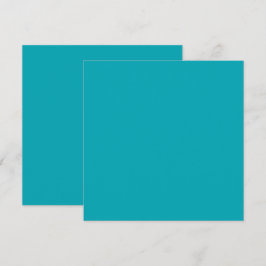 BUDGET Pauwblauw Turquoise Monochroom Bruiloft Bedankkaart