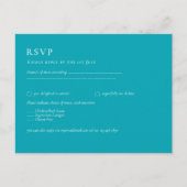 BUDGET Pauwblauw Turquoise Monochroom Trouwen Briefkaart (Voorkant)