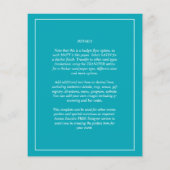 BUDGET Pauwblauw Turquoise Monochroom Trouwen Flyer (Achterkant)