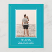BUDGET Pauwblauw Turquoise Monochroom Trouwen Flyer (Voorkant)