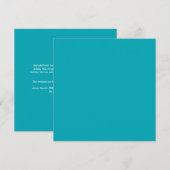 BUDGET Pauwblauw Turquoise Monochroom Trouwen Kaart (Voorkant / Achterkant)