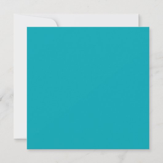 BUDGET Pauwblauw Turquoise Monochroom Trouwen Kaart (Voorkant)