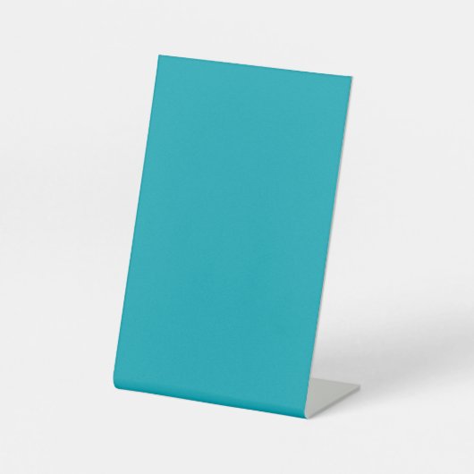 BUDGET Pauwblauw Turquoise Monochroom Trouwen Reclamebord Met Voetstuk (Voorkant)