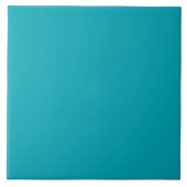 BUDGET Pauwblauw Turquoise Monochroom Trouwen Tegeltje (Voorkant)