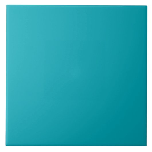 BUDGET Pauwblauw Turquoise Monochroom Trouwen Tegeltje (Voorkant)