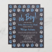 Budget Paw drukt Blue Boy Baby shower per mail af (Voorkant / Achterkant)