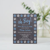 Budget Paw drukt Blue Boy Baby shower per mail af (Staand voorkant)