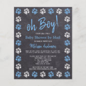 Budget Paw drukt Blue Boy Baby shower per mail af (Voorkant)