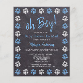 Budget Paw drukt Blue Boy Baby shower per mail af