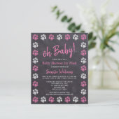 Budget Paw Print Pink Girl Baby shower by Mail (Staand voorkant)