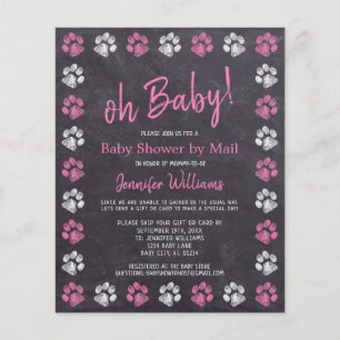 Budget Paw Print Pink Girl Baby shower by Mail