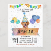 Budget pawty Golden Retriever Hond Puppy Verjaarda Flyer (Voorkant)