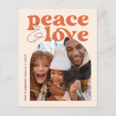 Budget Peace & Love Retro Arch Kerstfoto (Voorkant)