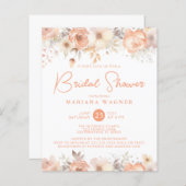 Budget Peach Beige Flowers op wit Vrijgezellenfees (Voorkant / Achterkant)