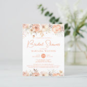 Budget Peach Beige Flowers op wit Vrijgezellenfees (Staand voorkant)
