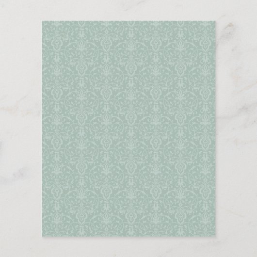 Budget Peach Blush & Gold Script Floral Weduwen (Achterkant)